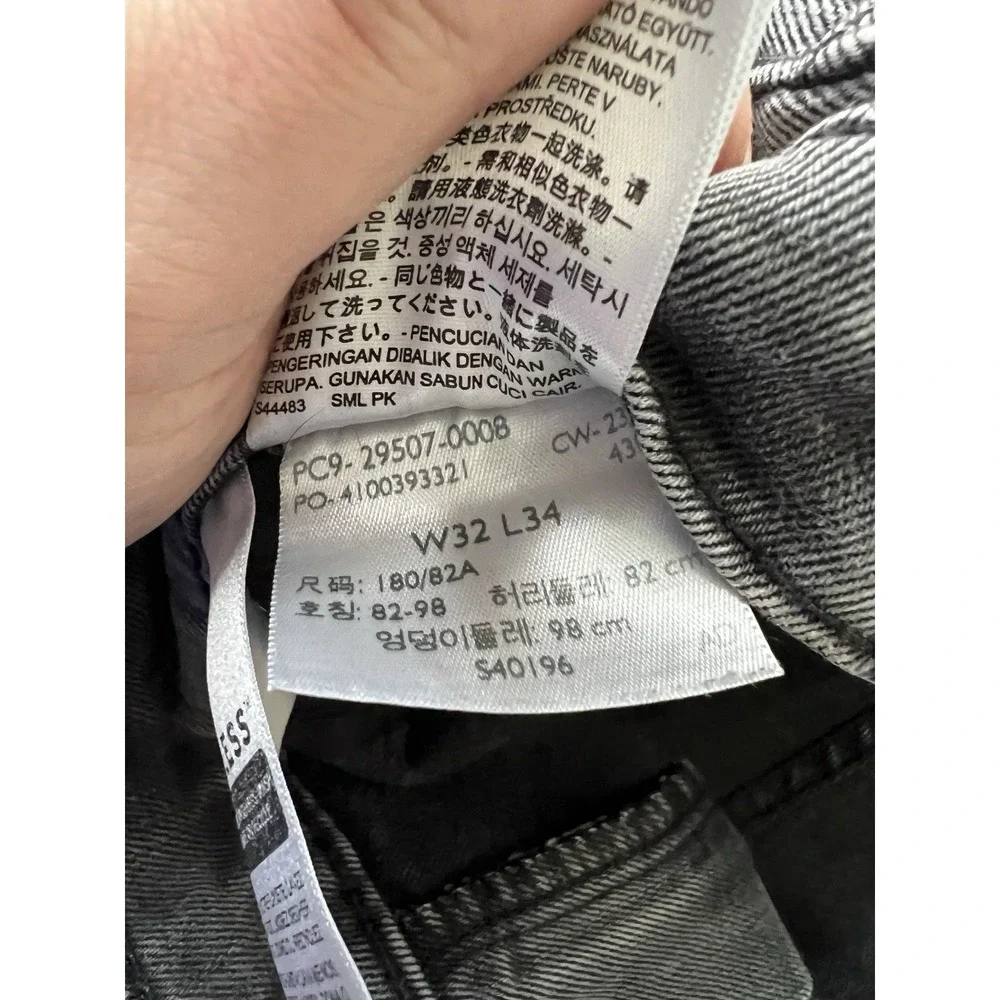 Levis 502 Mens Jeans 32x34 Gray Regular Taper Cotton Denim